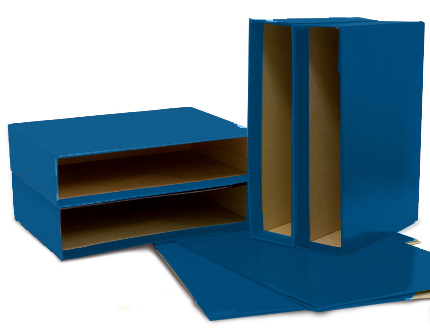 Cajetín para archivador Folio azul Grafcolor