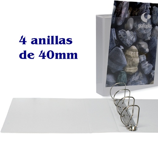 Carpeta canguro de 4 anillas 40 mm Grafoplás