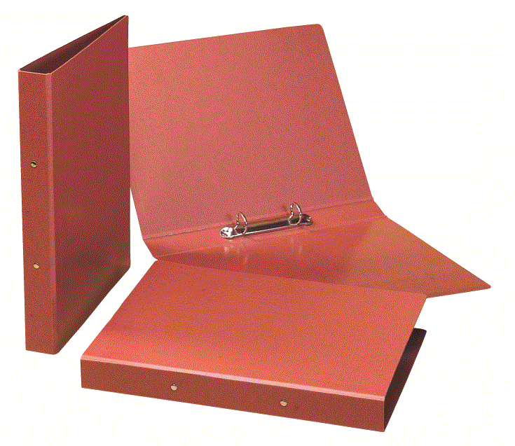 Carpeta de 4 anillas 25 mm Folio cartón cuero Saro