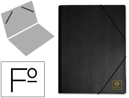 Carpeta de cartón forrado sencilla Folio negra Liderpapel