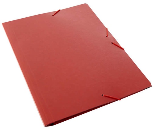 Carpeta de gomas símil prespán con solapas Folio roja Fabrisa