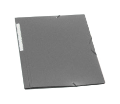 Carpeta de plástico con tres solapas Folio gris Poligraf
