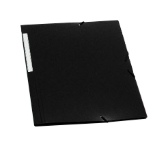 Carpeta de plástico con tres solapas Folio negra Poligraf