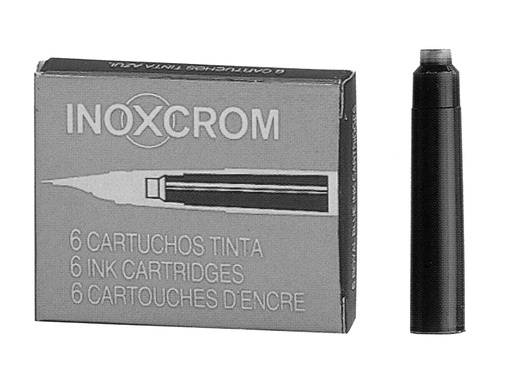 Cartuchos para estilográfica negro Inoxcrom (Pack 6)