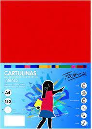Cartulina A4 roja 180 g. (50 unidades) Fabrisa