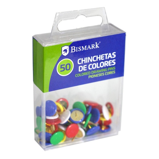 Chinchetas de colores Bismark (Caja 50 unidades)