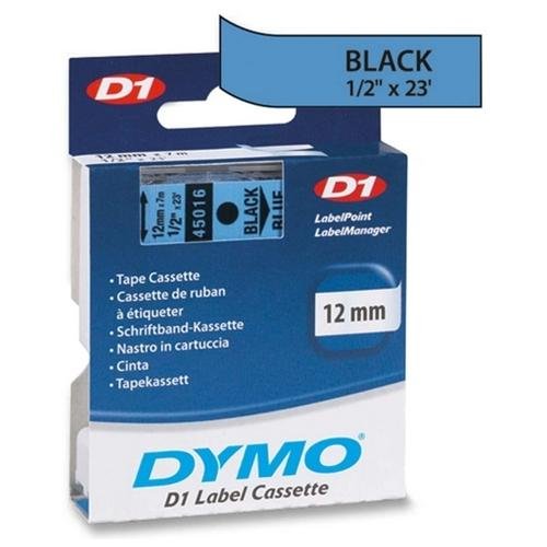 Cinta de rotuladora Dymo D1 negro-azul 12 mm x 7 m