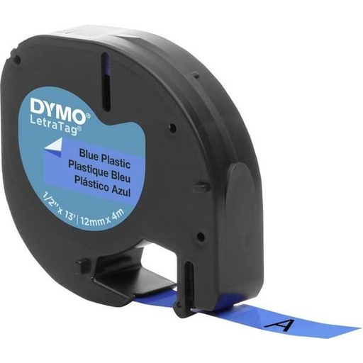 Cinta de rotuladora Dymo Letratag Plastic Blue 12 mm x 4 m