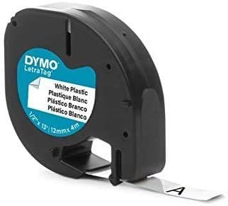 Cinta de rotuladora Dymo Letratag Plastic White 12 mm x 4 m