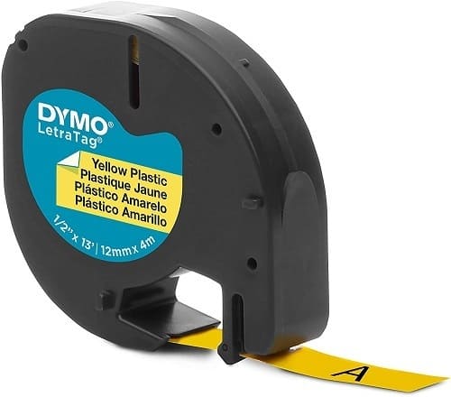 Cinta de rotuladora Dymo Letratag Plastic Yellow 12 mm x 4 m