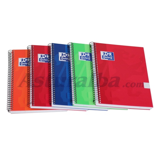 Cuaderno de espiral 1/4 cuadriculado tapa dura 80 hojas Oxford