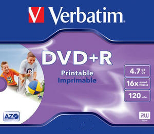 DVD+R 4.7 GB Printable con caja Verbatim
