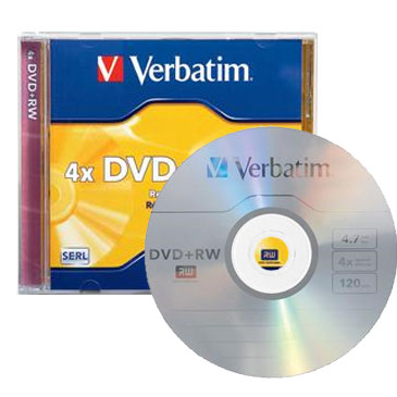 DVD+RW 4.7 GB con caja Verbatim