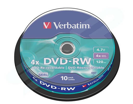 DVD-RW 4.7 GB Verbatim (Tarrina 10 unidades)