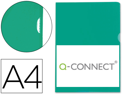 Dossier uñero A4 verde translúcido Q-Connect