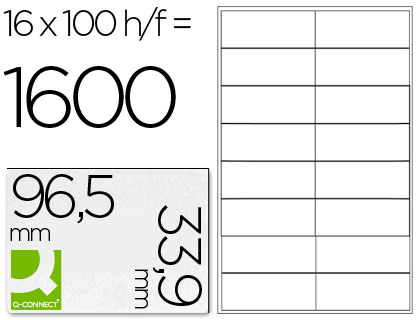 Etiquetas adhesivas 96,5 x 33,9 mm. Q-Connect