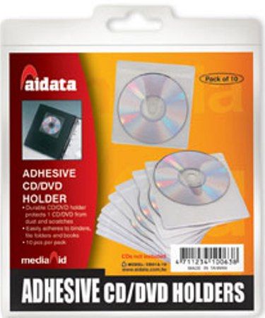 Fundas para CD adhesivas Aidata (Pack 10)