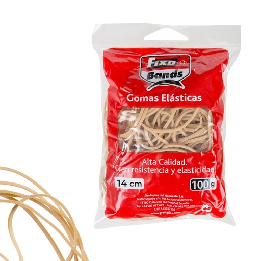 Gomas elásticas de 14 cm Fixo Bands (Bolsa 100 gr)