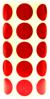 Rollo de gomets circulares rojos de 20 mm Kids Apli