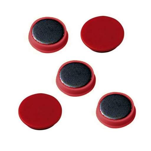 Imanes redondo 40 mm rojo (Pack 5 unidades)