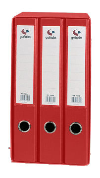 Módulo de 3 archivadores Folio rojo con caja Grafcolor