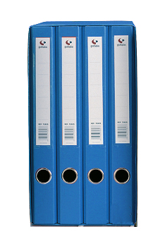 Módulo de 4 archivadores Folio azul con caja Grafcolor