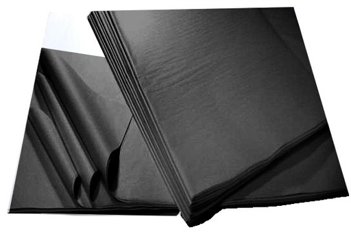 Papel de seda negro 520 x 760 mm.