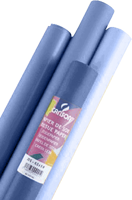 Rollo papel de seda azul 0,5 x 5 m.