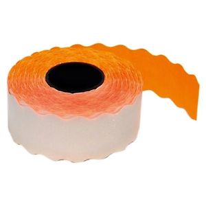 Rollo para etiquetadora 1.500 etiquetas naranjas PVP de 26 x 12 mm.