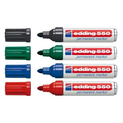 Rotulador permanente Edding 550 rojo