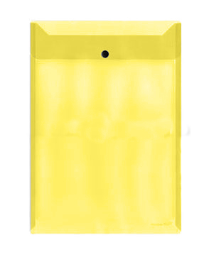 Sobre de plástico A4 con broche amarillo vertical