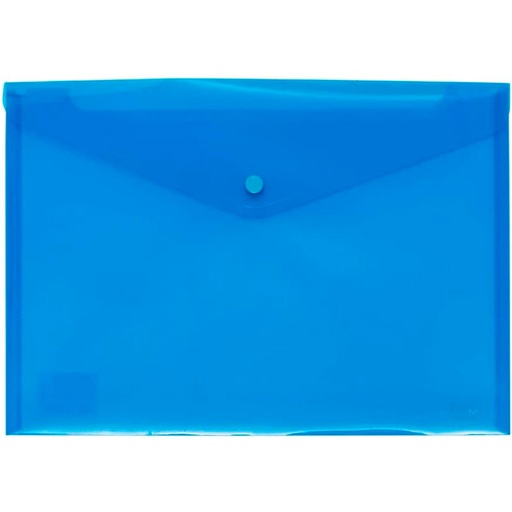 Sobre de plástico Folio con broche azul Grafoplás