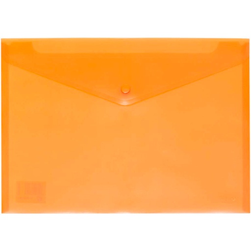 Sobre de plástico Folio con broche naranja Grafoplás