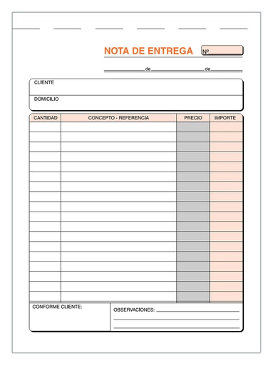 Talonario Entregas 1/4 T-57 Loan