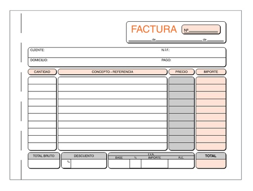 Talonario Facturas 1/4 apaisado T-4 Loan