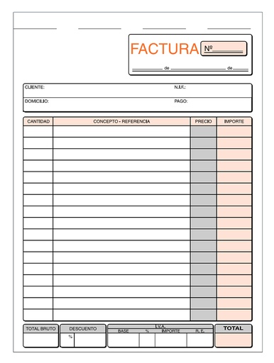 Talonario Facturas 1/4 natural triplicado T-65 Loan