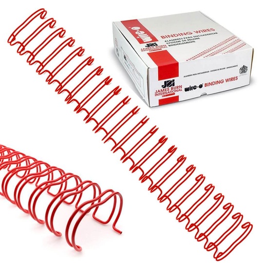 Wire-O rojo 25,4 mm nº16 2:1 (Caja 200 unidades)