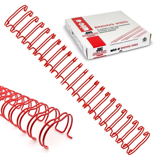 Wire-O rojo 31,75 mm nº20 2:1 (Caja 100 unidades)