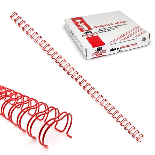 Wire-O rojo 6,5 mm nº4 3:1 (Caja 250 unidades)