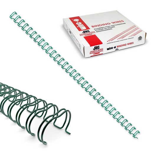 Wire-O verde 6,5 mm nº4 3:1 (Caja 250 unidades)